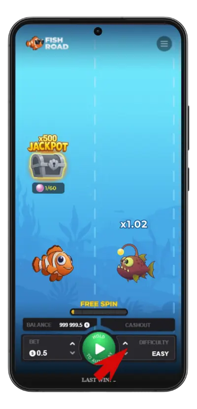Fish Road – wybór poziomu trudności